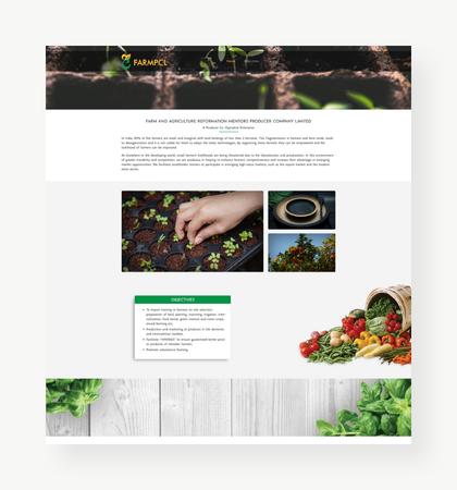 Image of website for a farmer society in Trivandrum