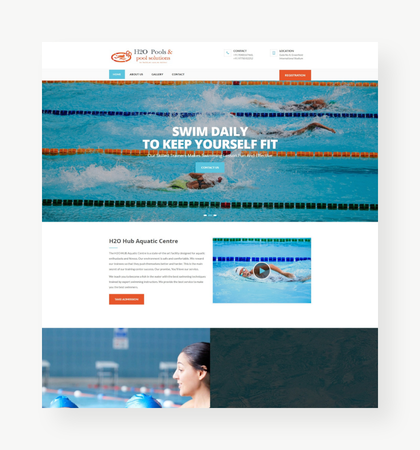Image of website developed for a swimming class in Trivandrum